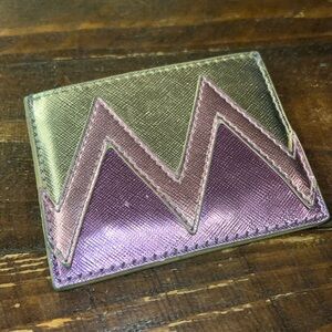 Pink and gold metallic flat wallet very shiny